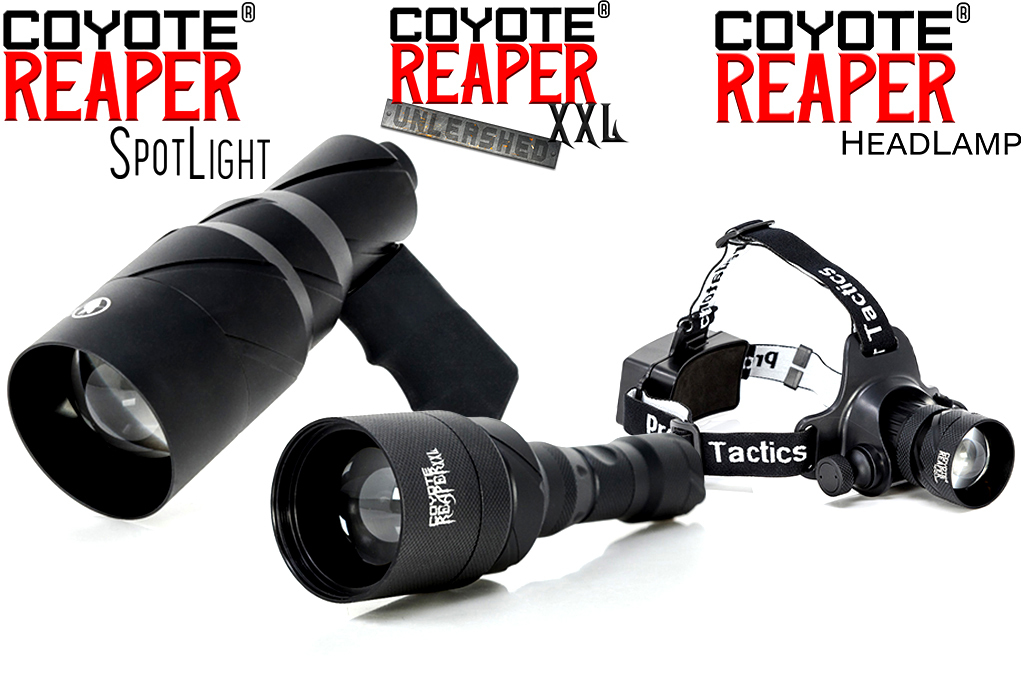 The Coyote Reaper Premium Trio Package for Night Hunting coyote reaper night hunting lights kit by predator tactics